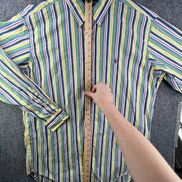Ralph Lauren Men’s Button Up Shirt Multicolor Classic Fit Large Striped Cotton - Picture 3 of 11